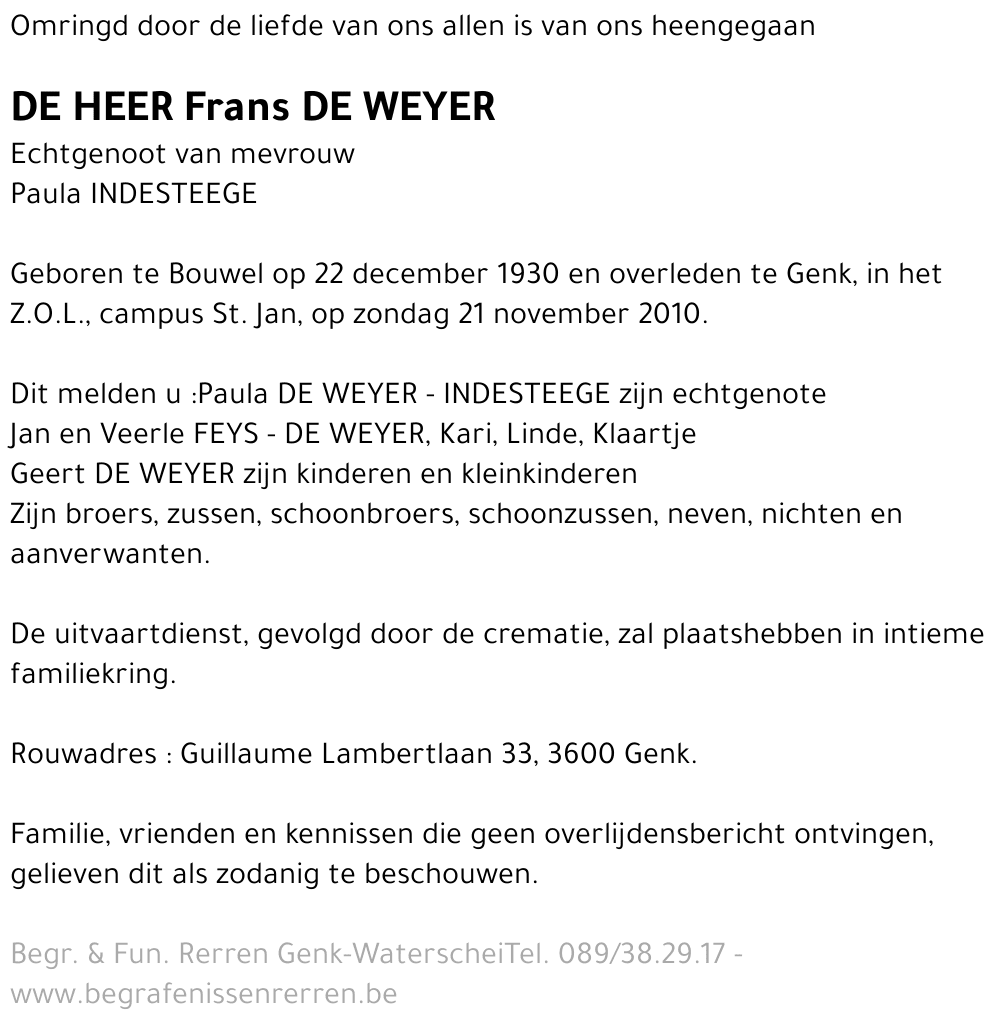 Frans De Weyer