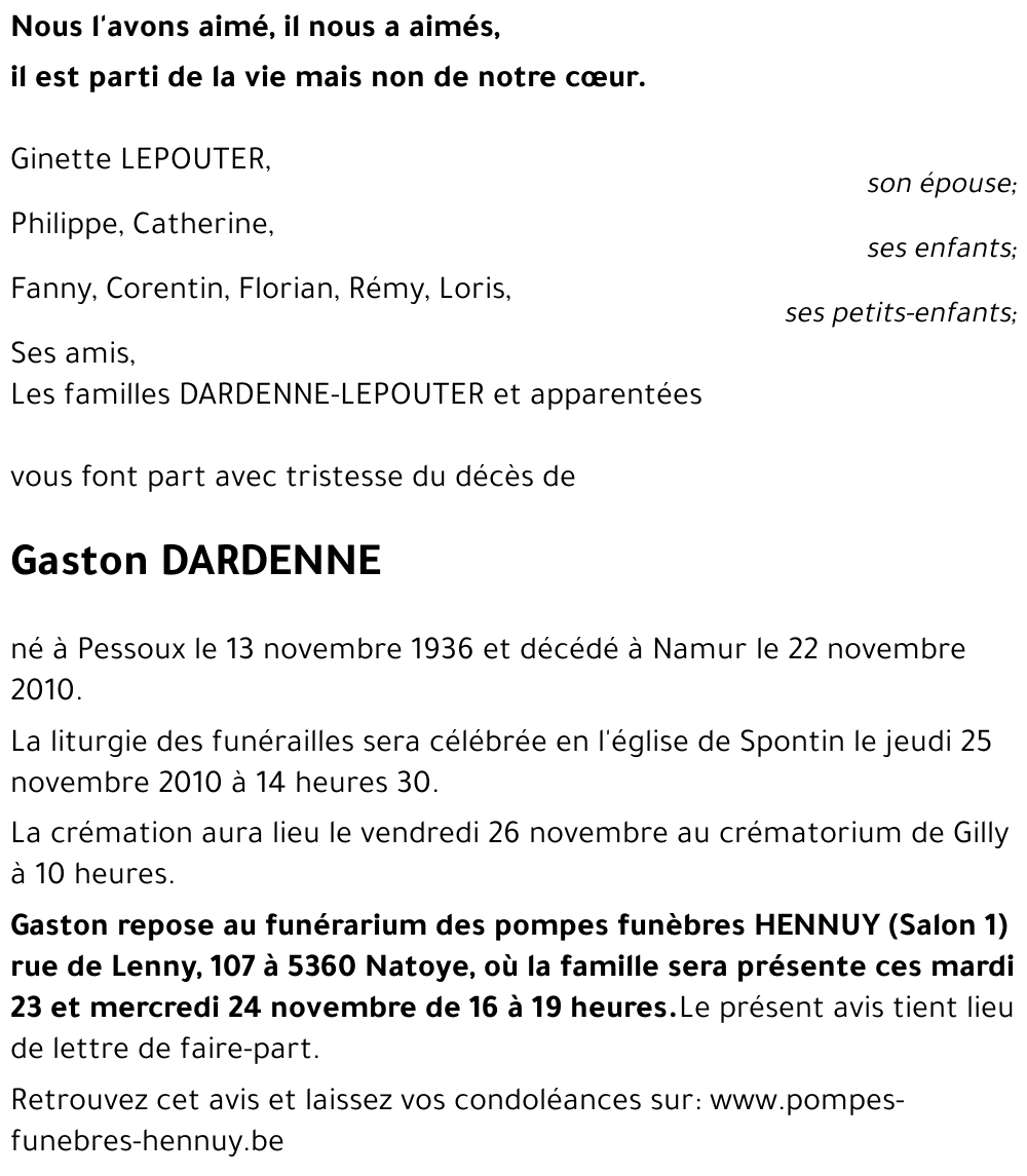 Gaston DARDENNE