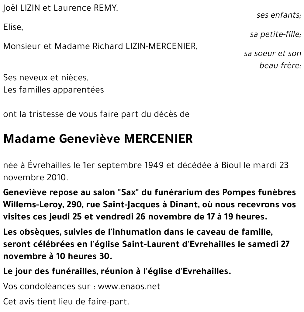 Geneviève MERCENIER