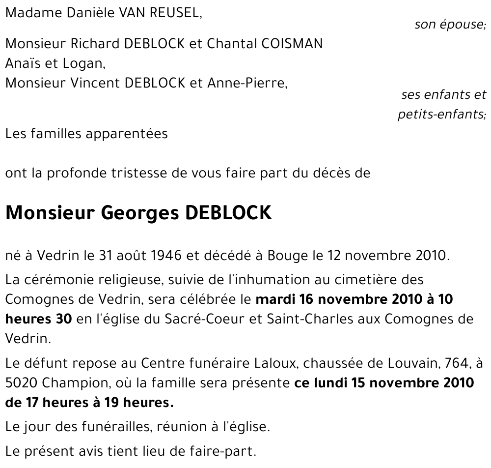 Georges DEBLOCK