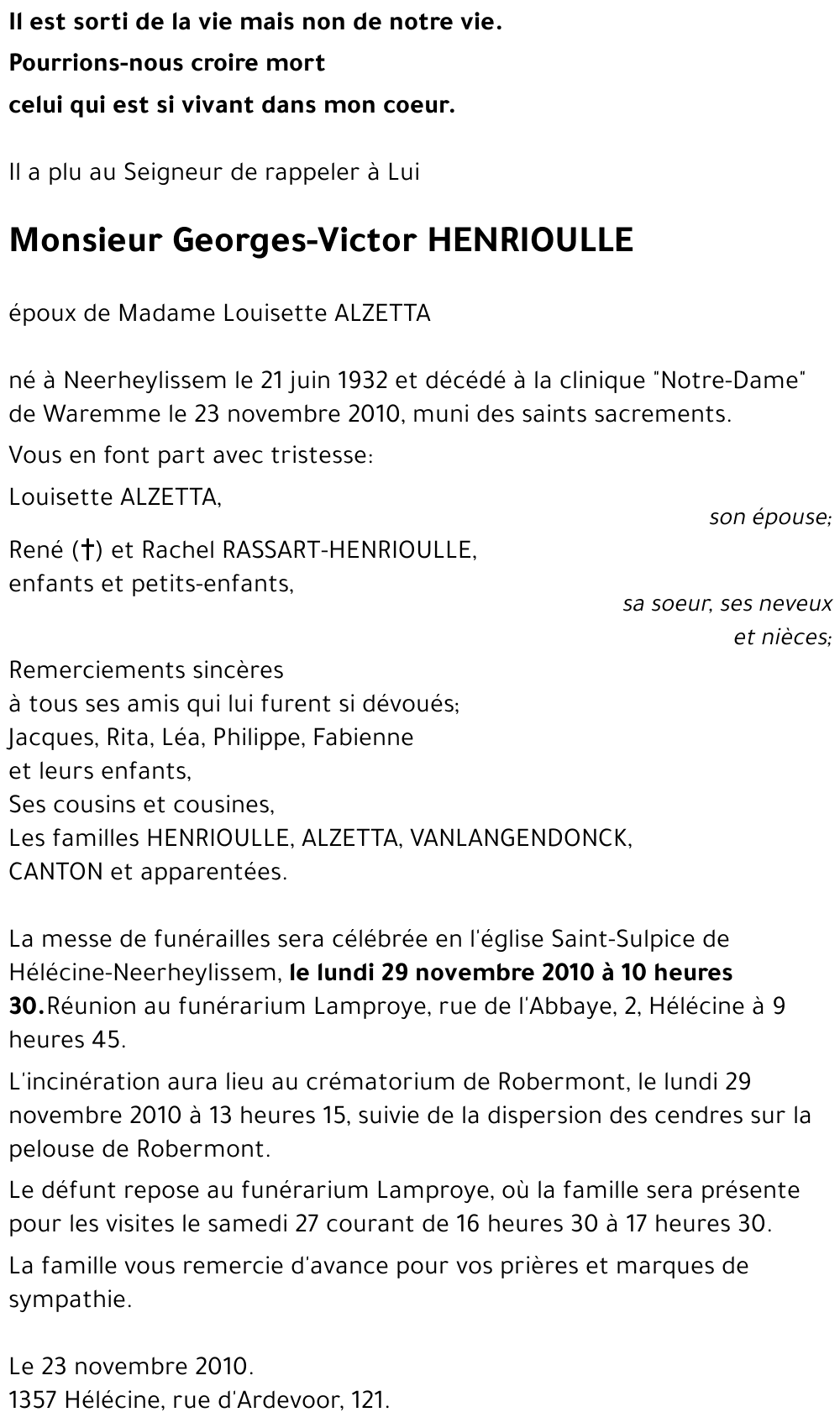 Georges-Victor HENRIOULLE