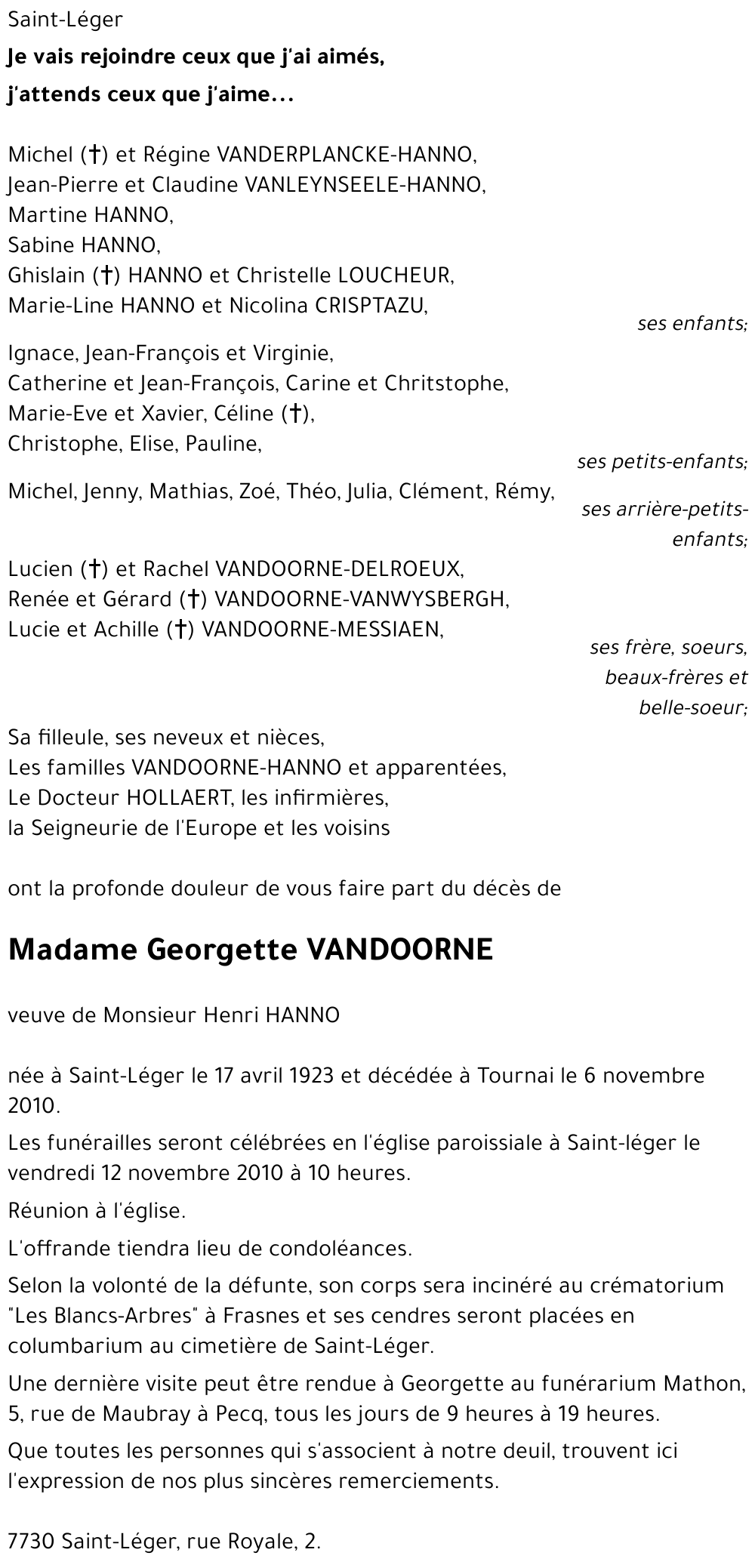 Georgette VANDOORNE