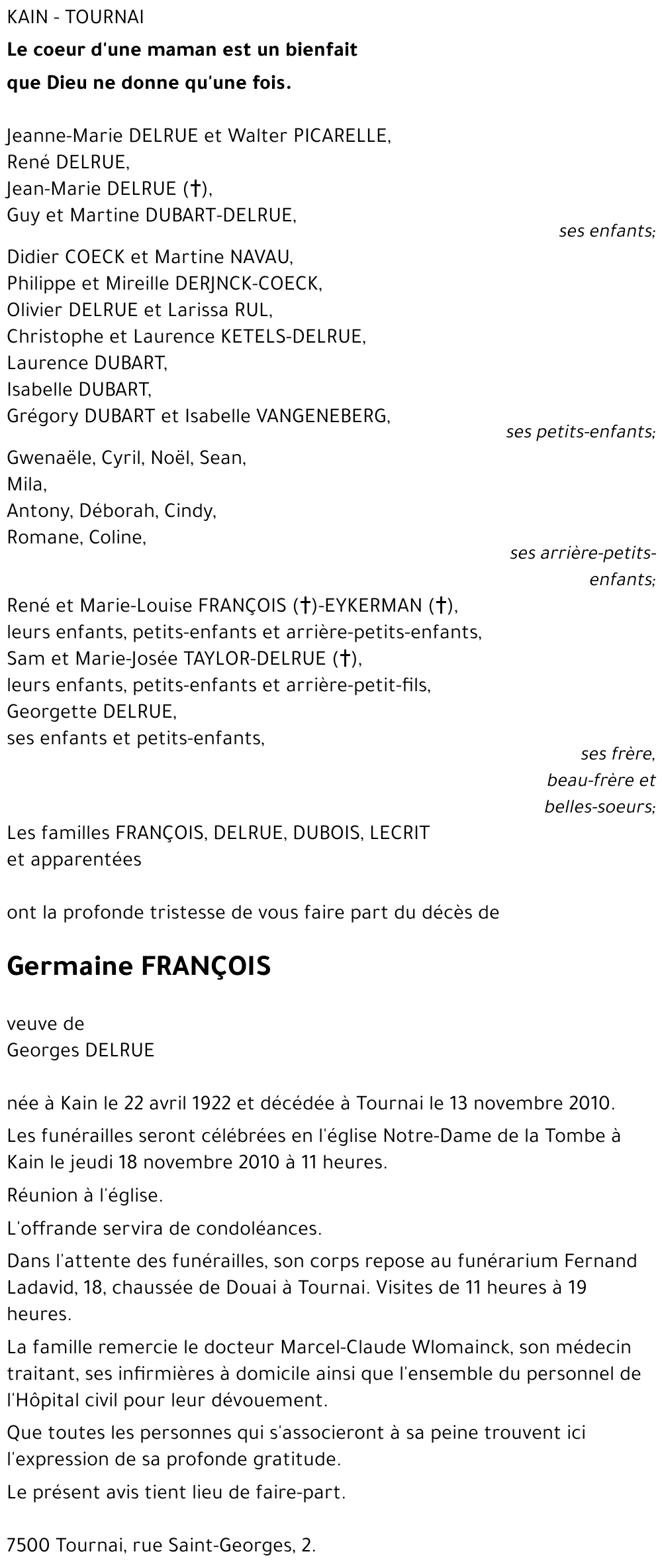 Germaine FRANCOIS