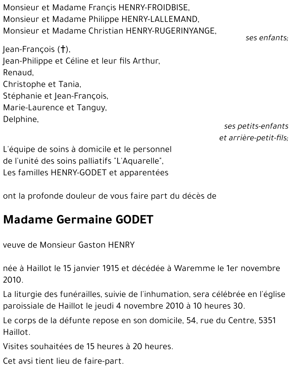 Germaine GODET