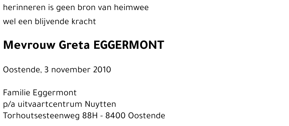 Greta EGGERMONT
