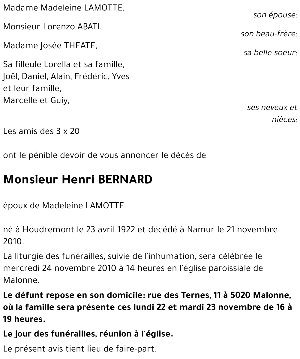 Henri BERNARD