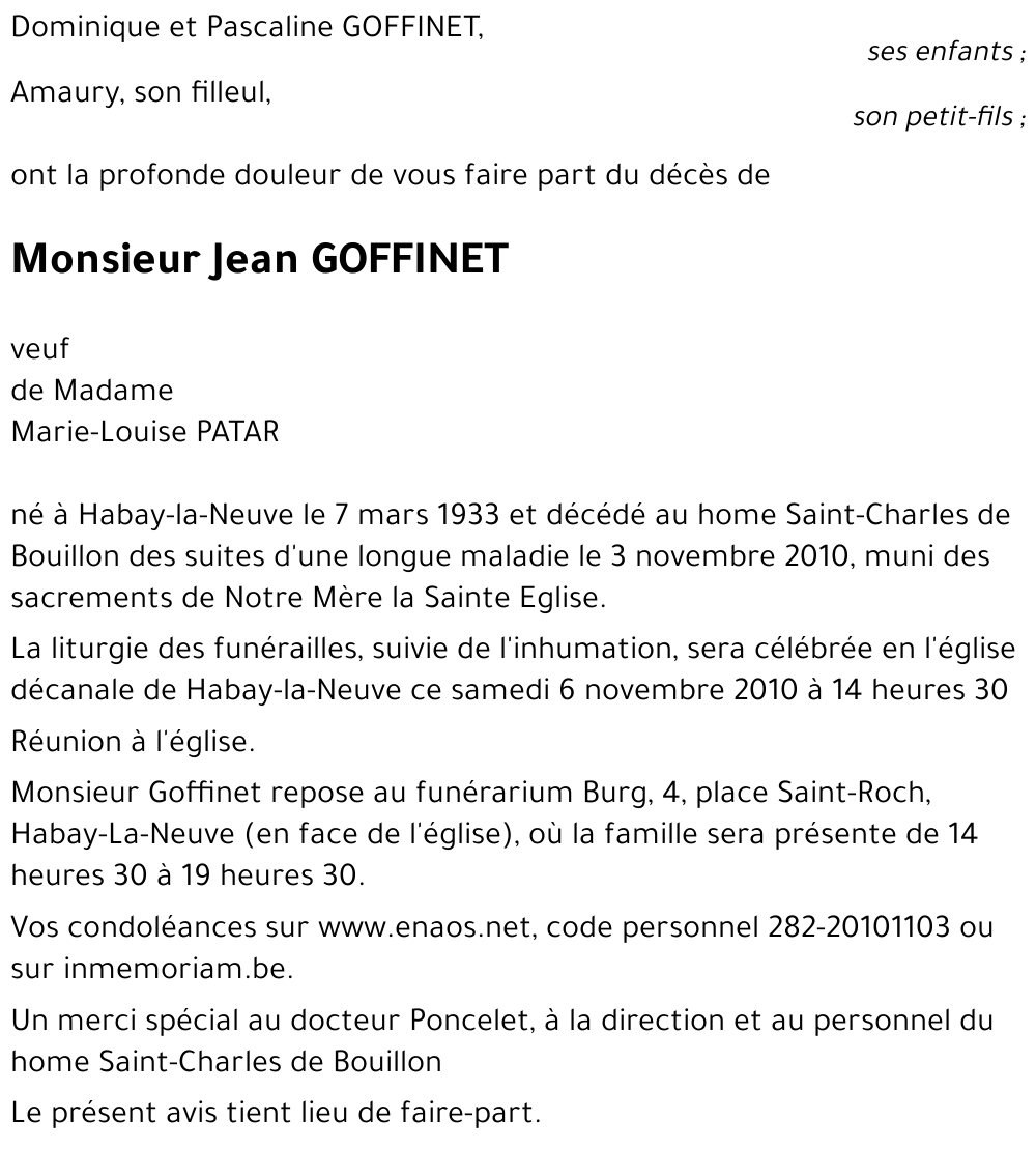 Jean GOFFINET