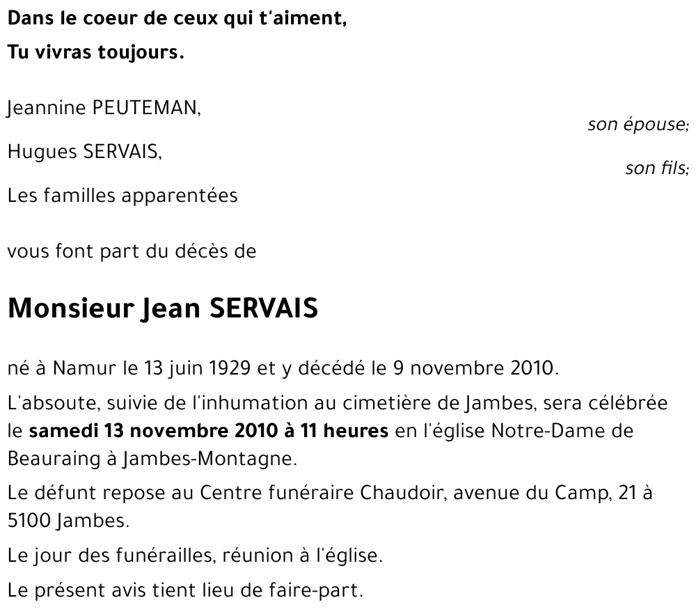 Jean SERVAIS