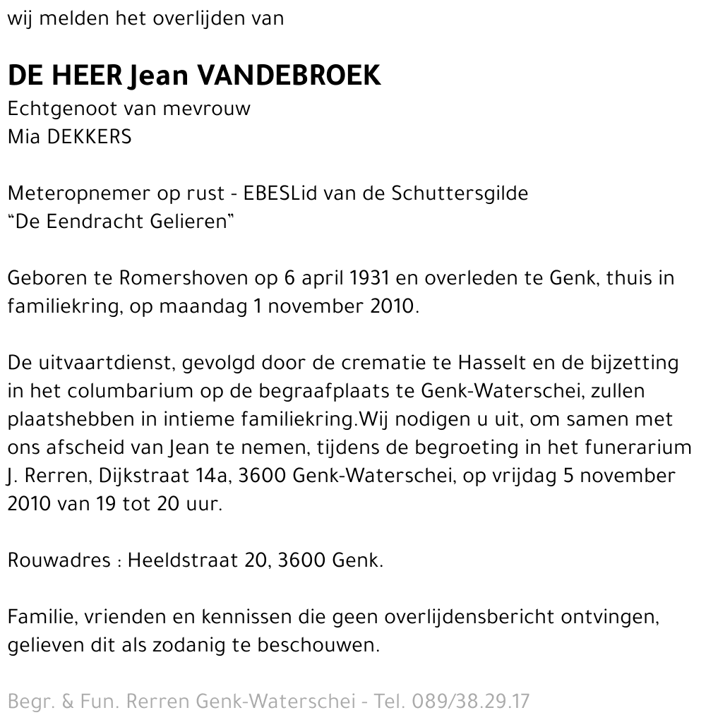 Jean Vandebroek