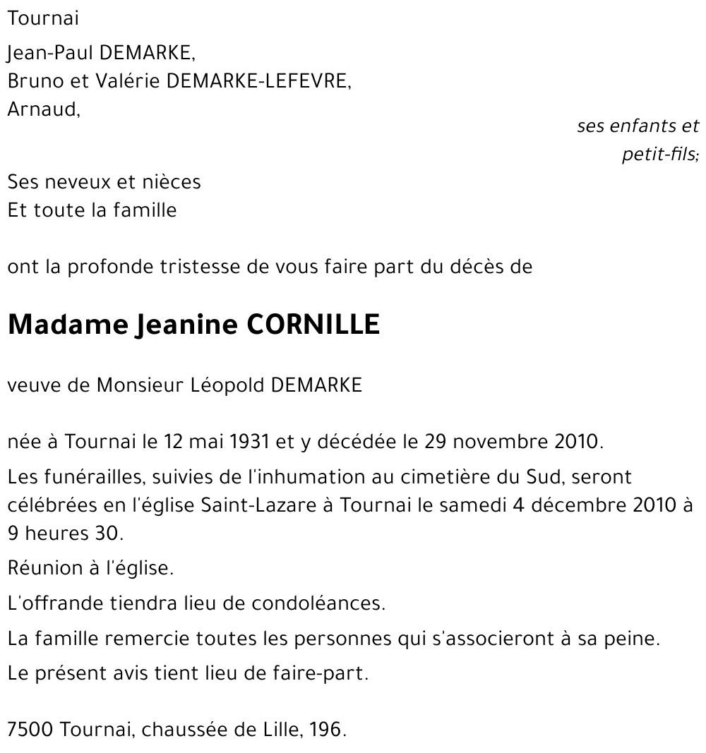 Jeanine CORNILLE