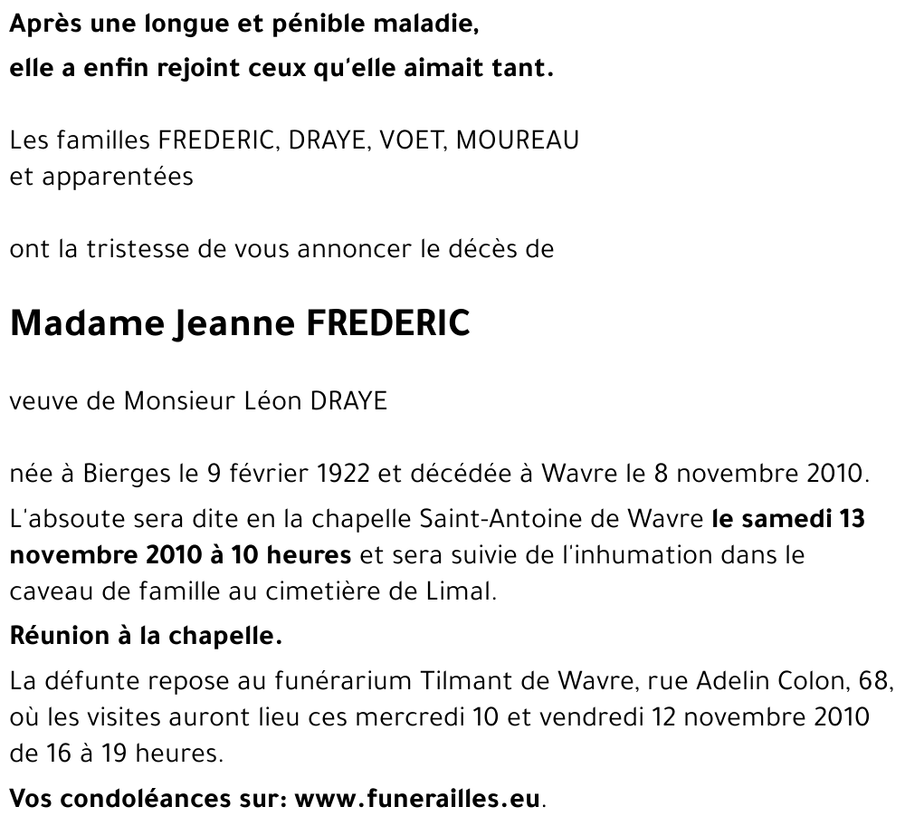 Jeanne FREDERIC
