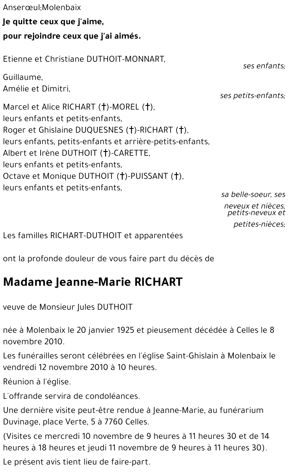 Jeanne-Marie RICHART
