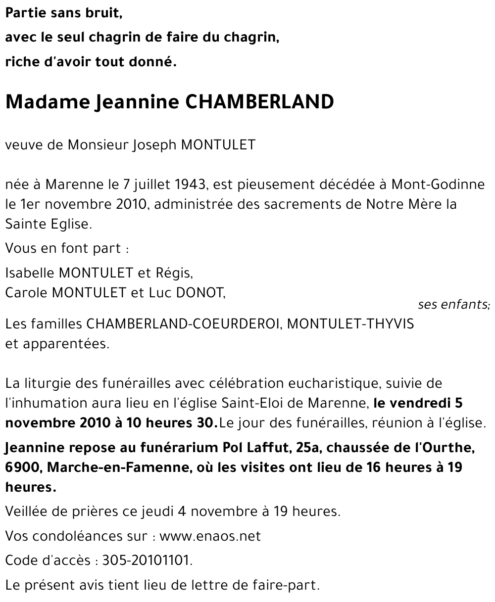 Jeannine CHAMBERLAND