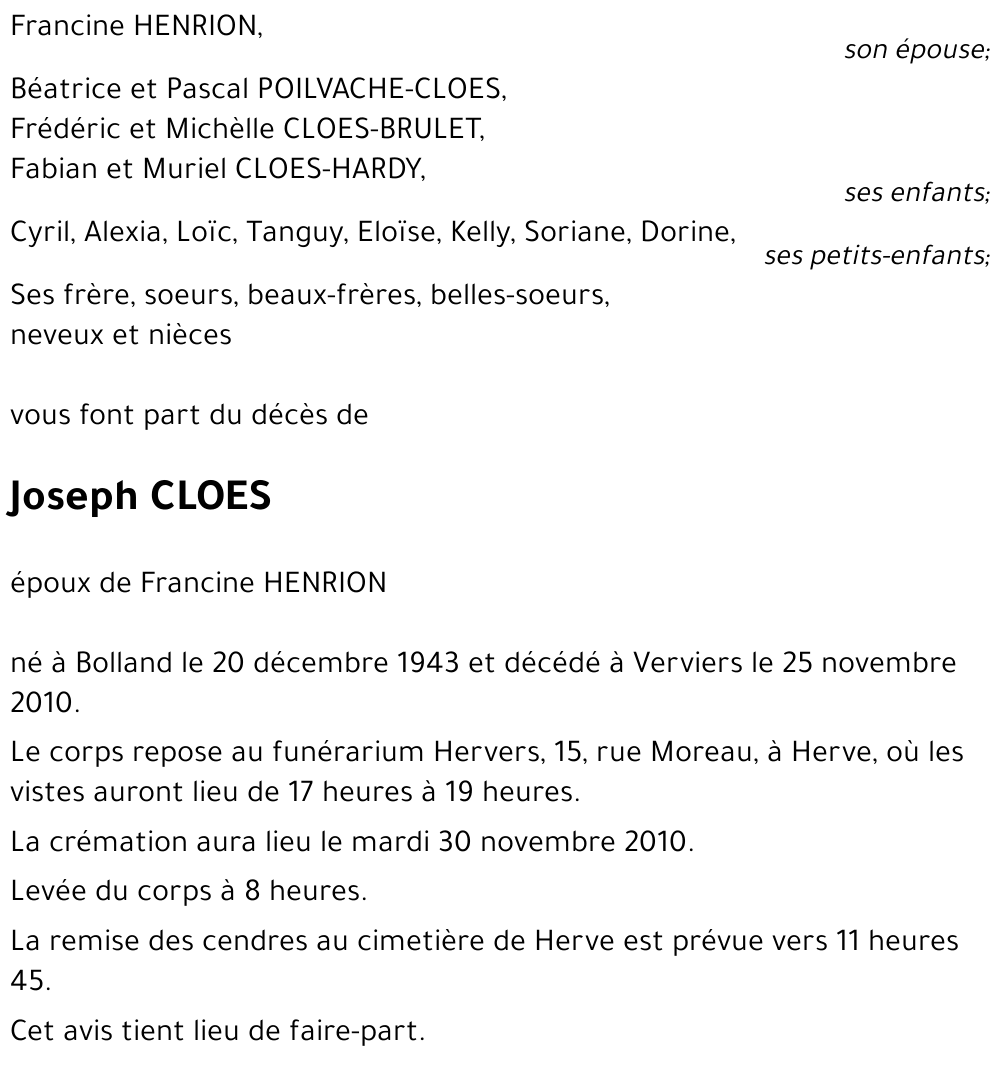 Joseph CLOES