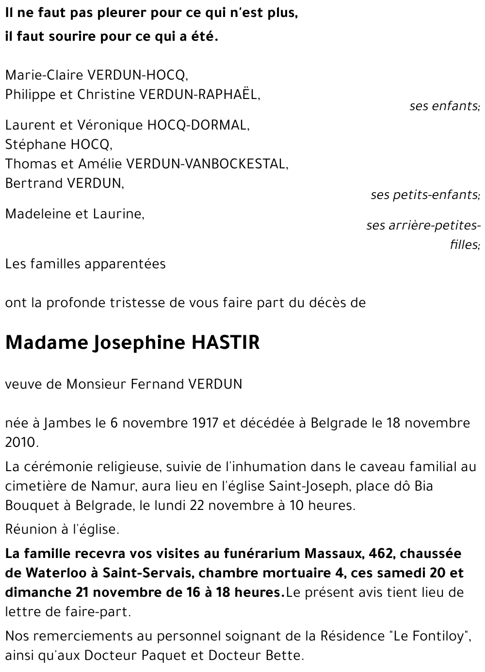 Josephine HASTIR