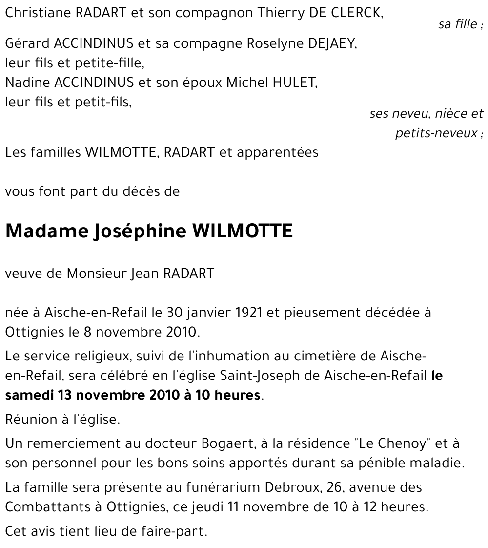 Joséphine WILMOTTE