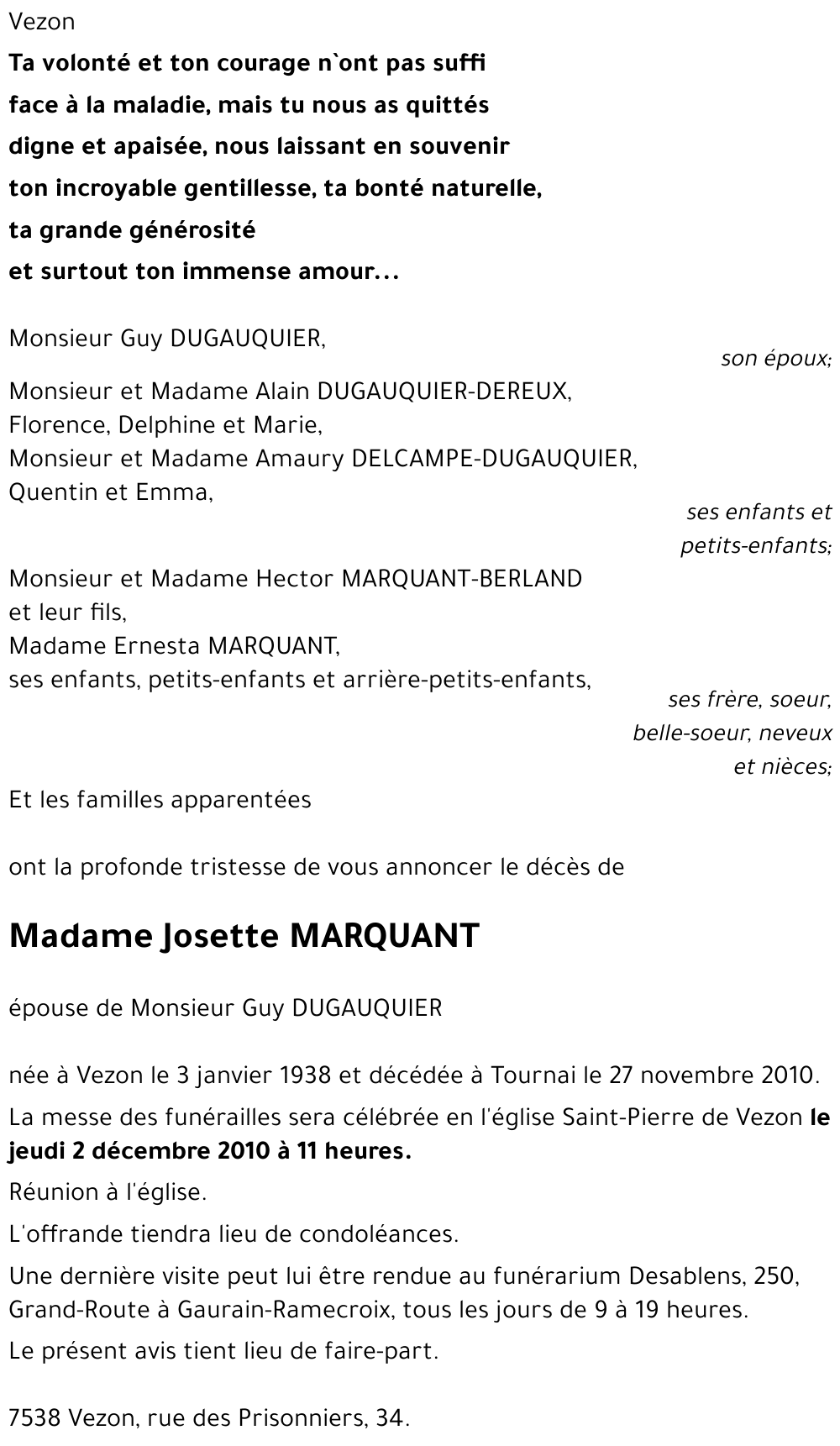 Josette MARQUANT