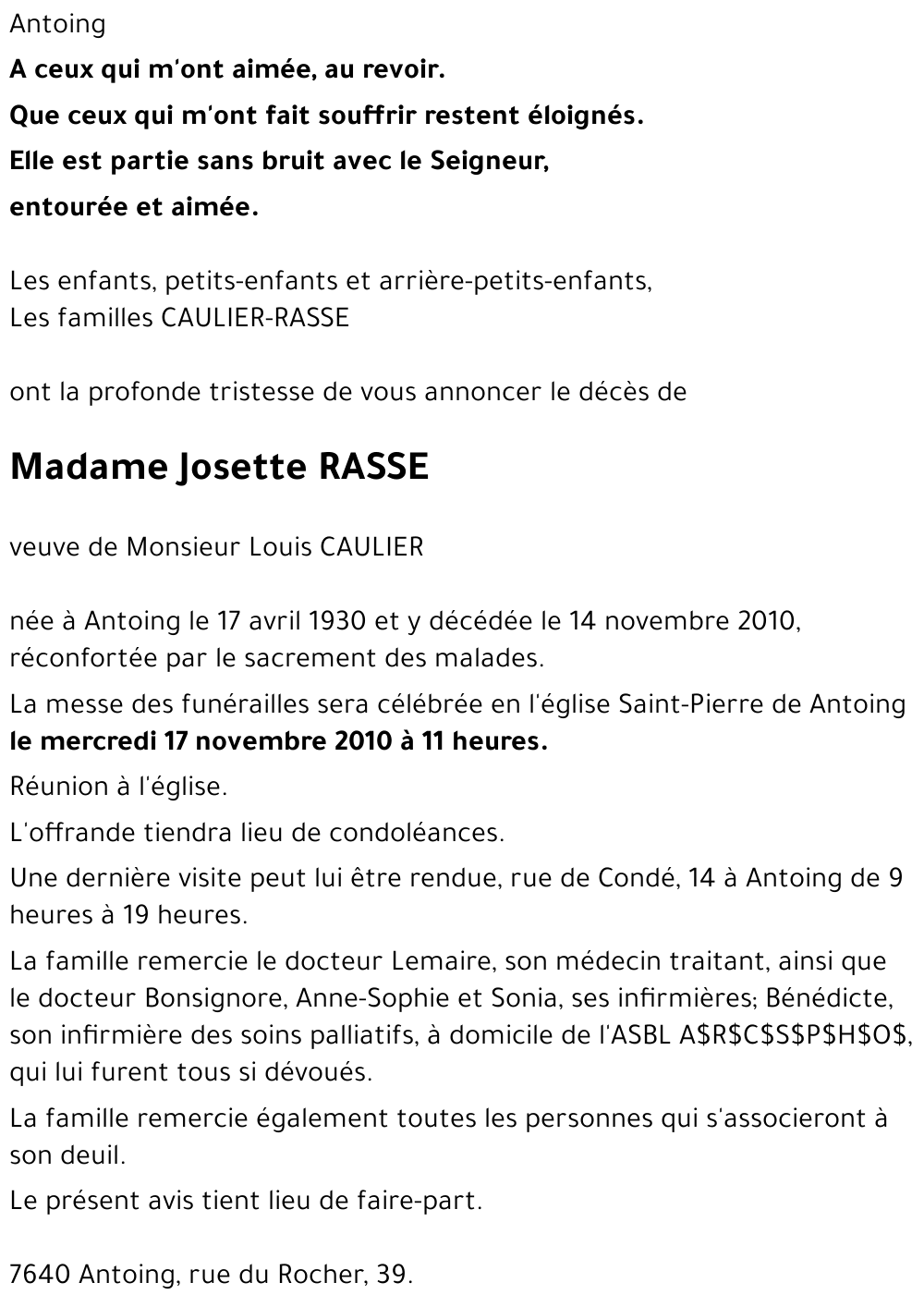 Josette RASSE
