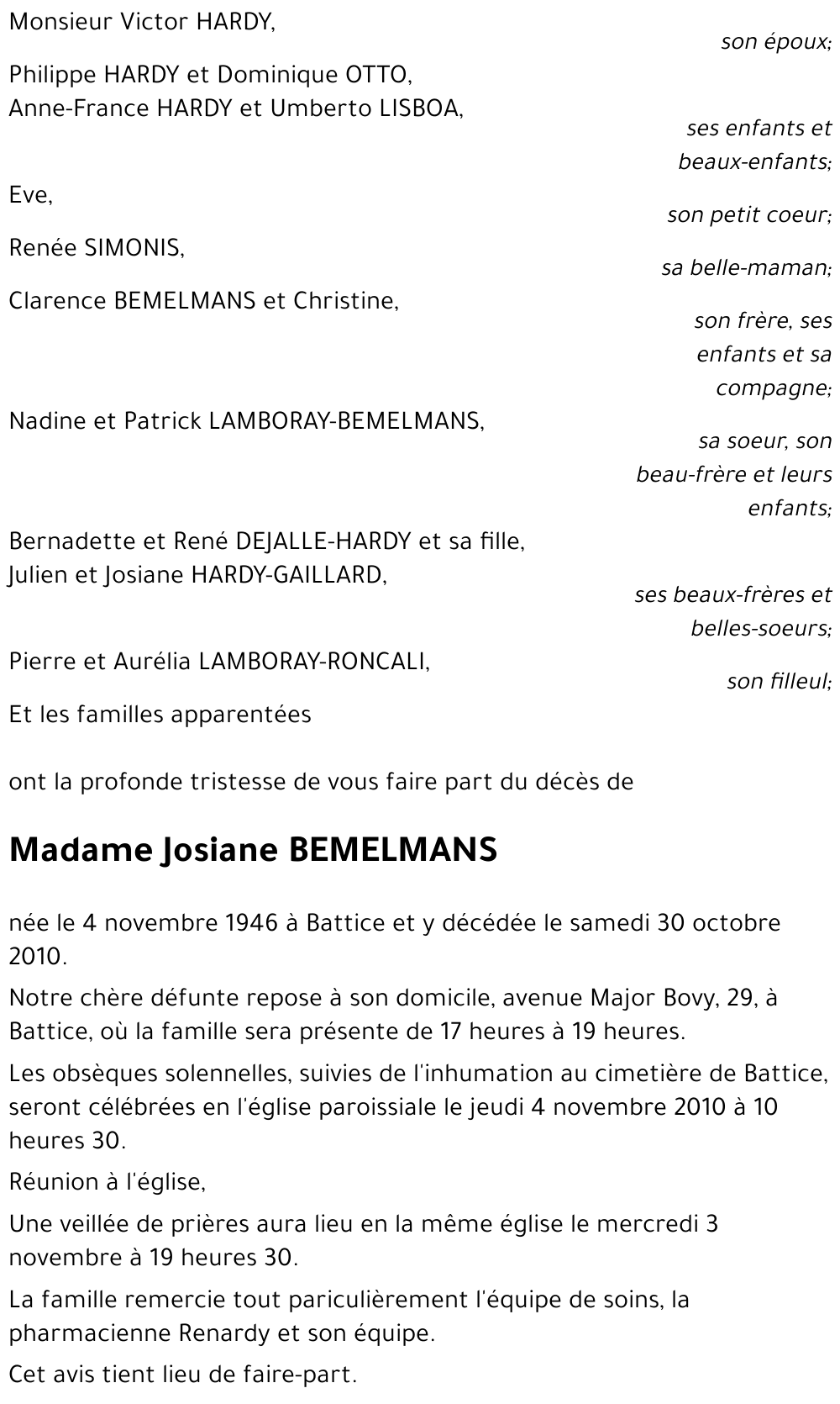 Josiane BEMELMANS