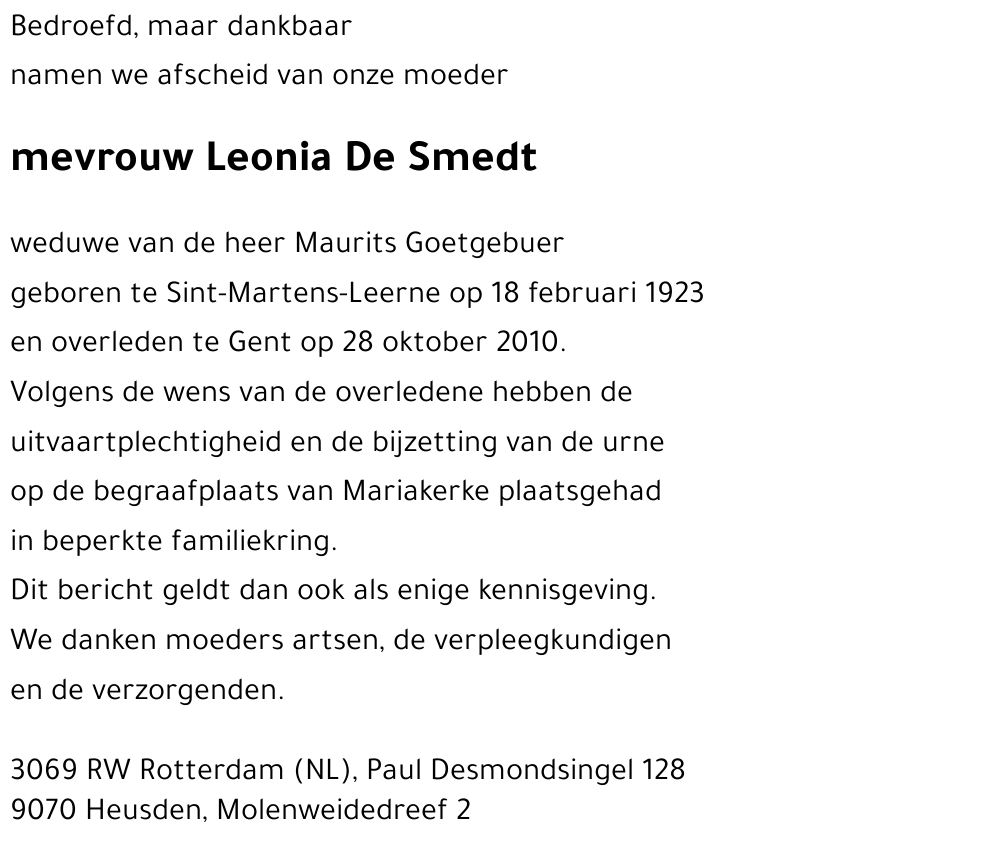 Leonia De Smedt