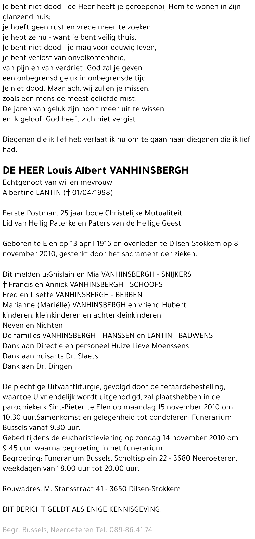 Louis Albert Vanhinsbergh