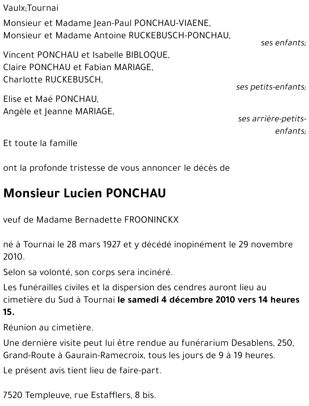 Lucien PONCHAU