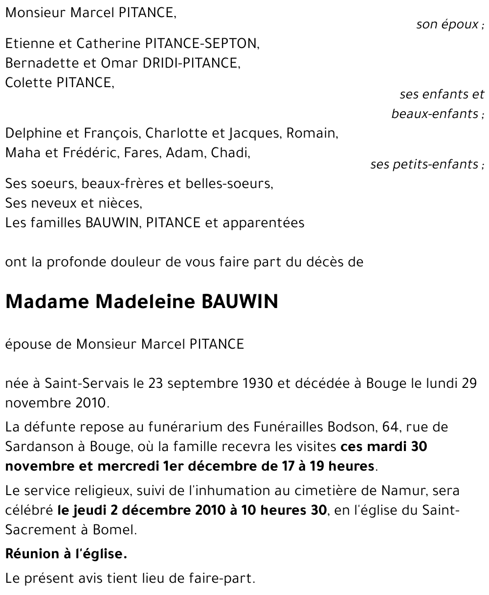 Madeleine BAUWIN