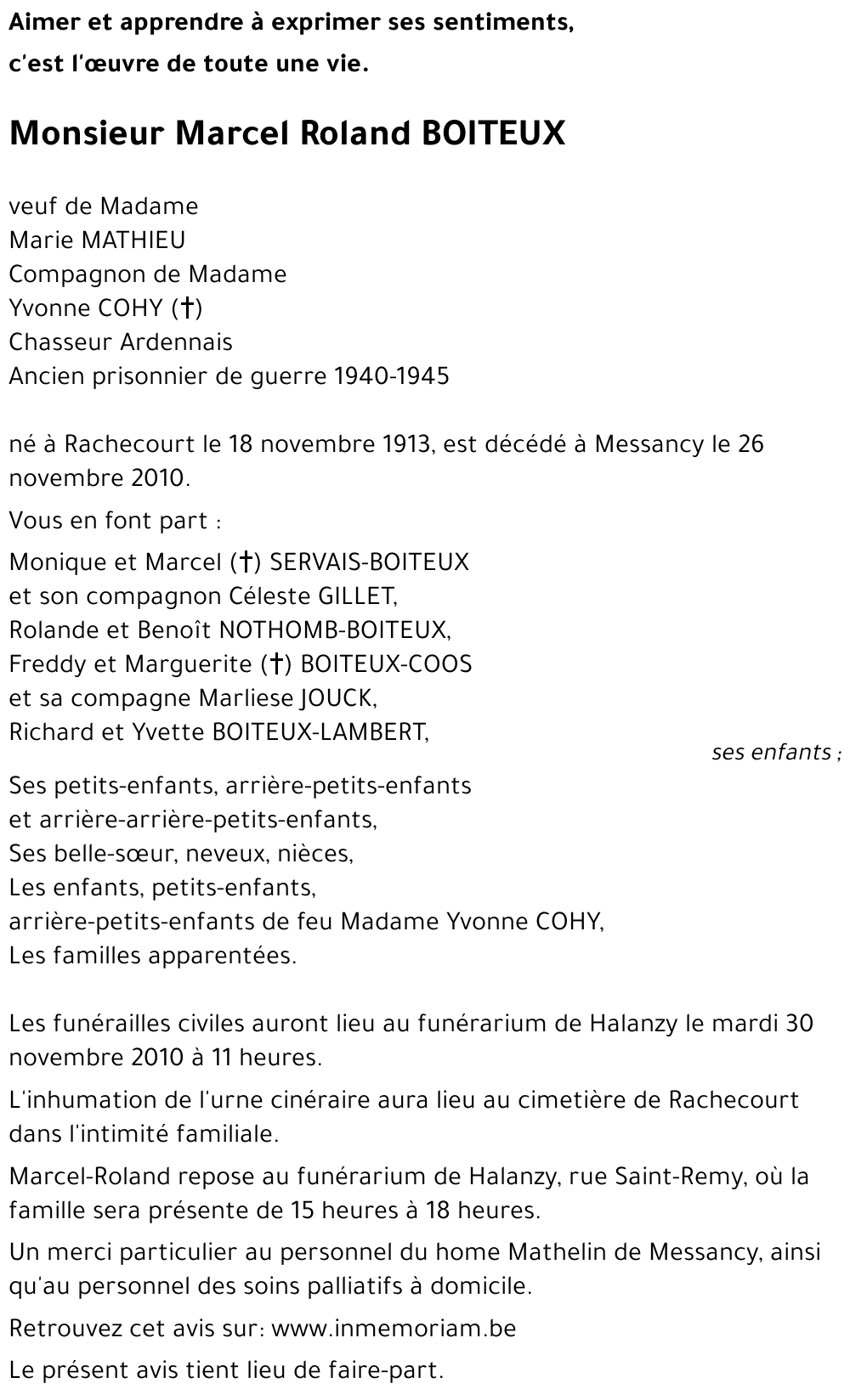 Marcel roland BOITEUX