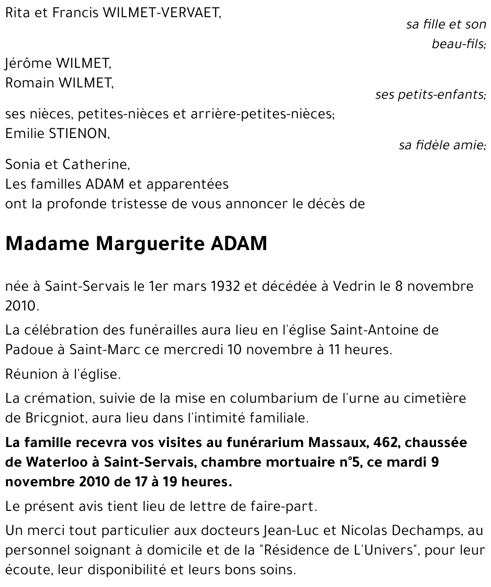Marguerite ADAM