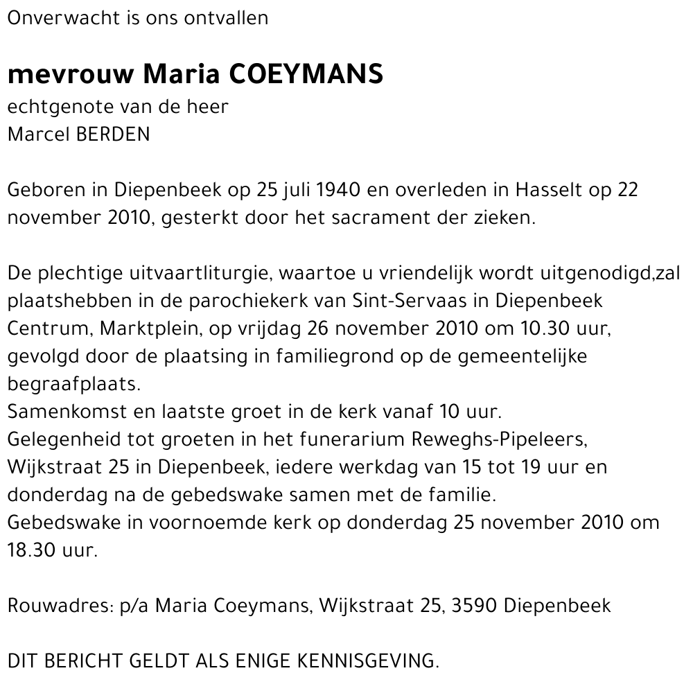 Maria Coeymans