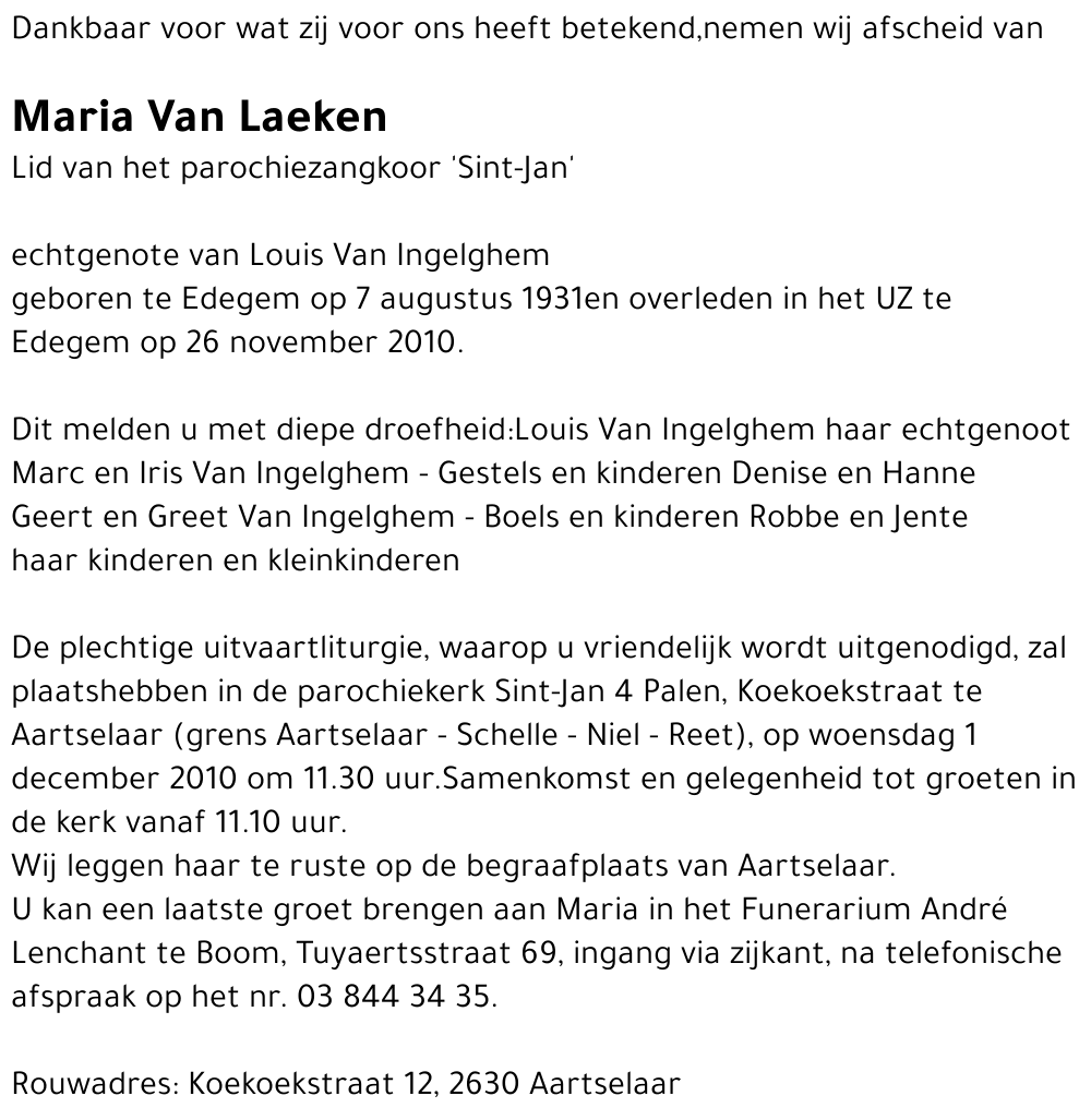 Maria Van Laeken