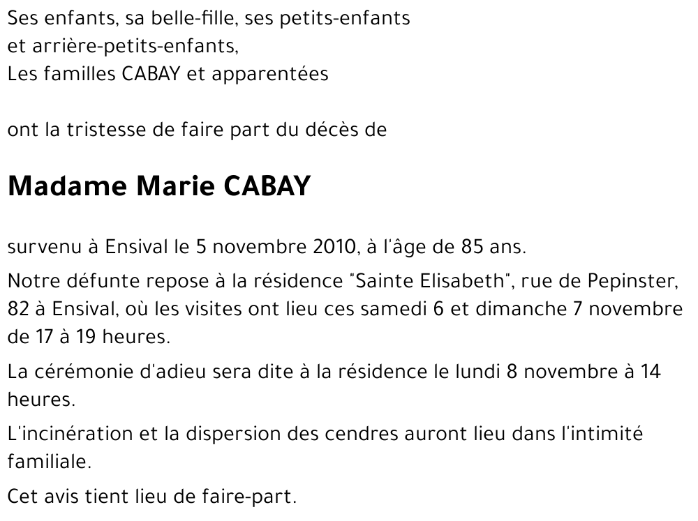 Marie CABAY