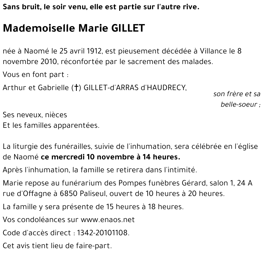 Marie GILLET