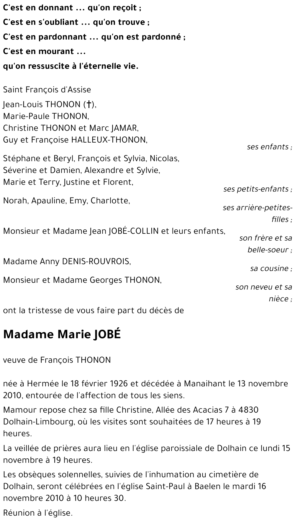 Marie JOBé