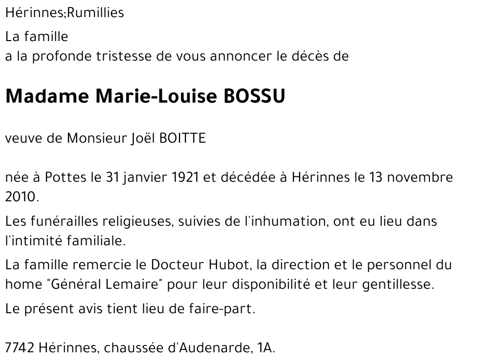 Marie-Louise BOSSU