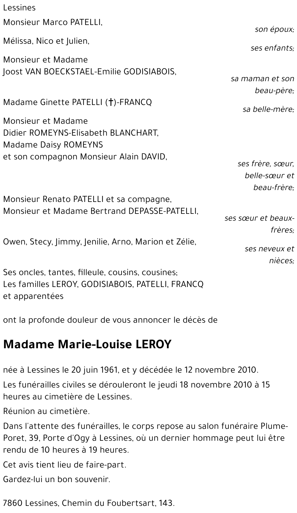 Marie-Louise LEROY