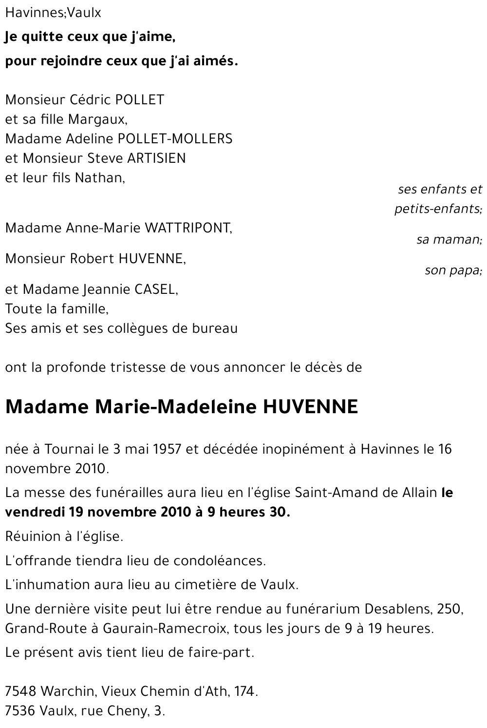 Marie-Madeleine HUVENNE
