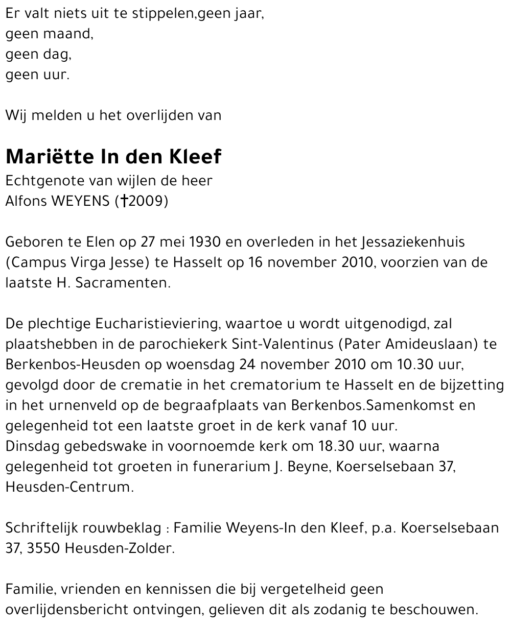 Mariette In den Kleef