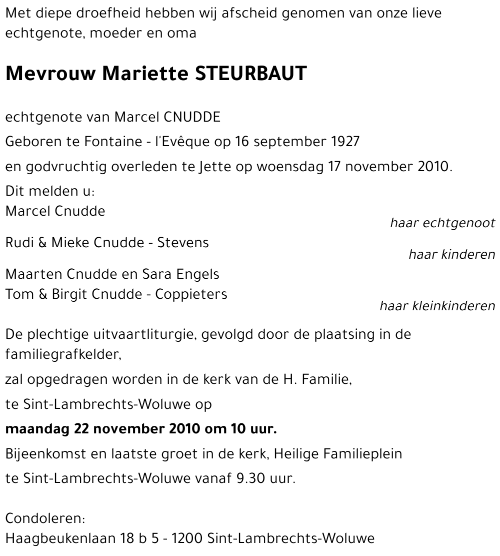 Mariette STEURBAUT