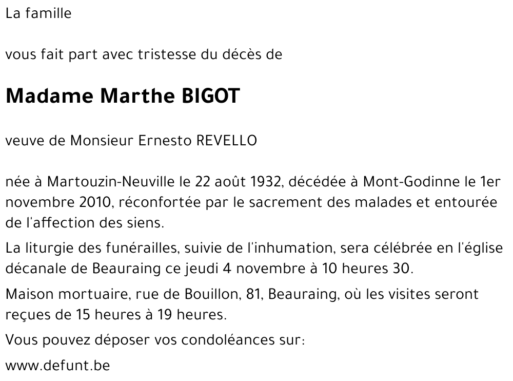 Marthe BIGOT