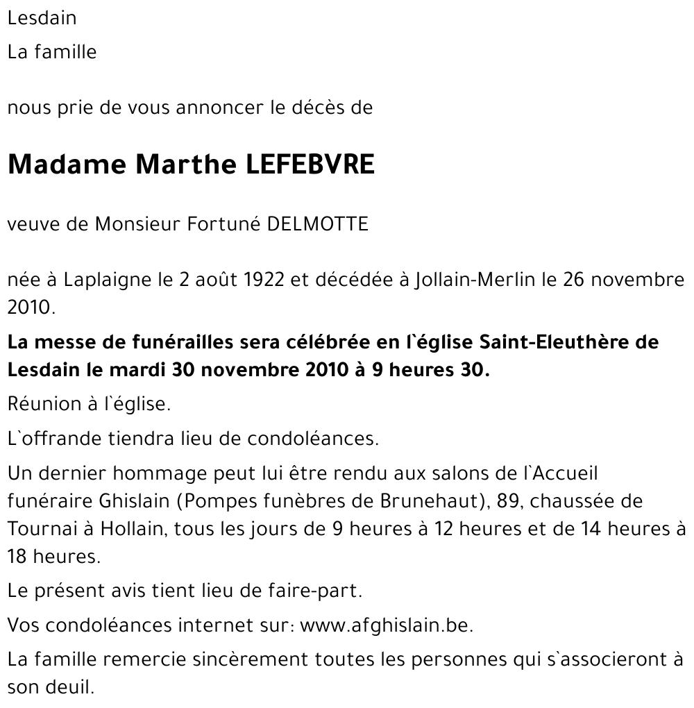 Marthe LEFEBVRE