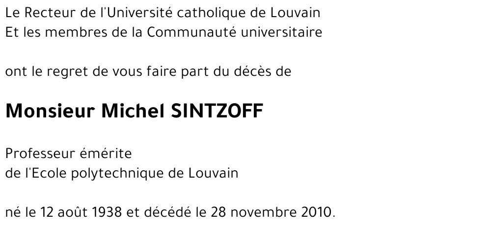 Michel SINTZOFF