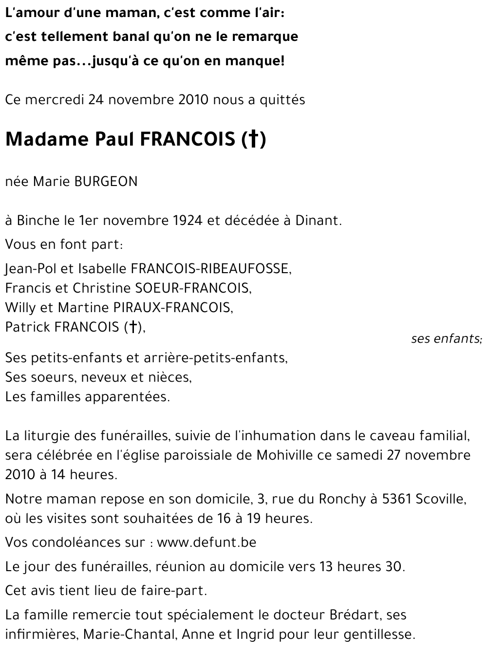 Paul FRANCOIS((+))