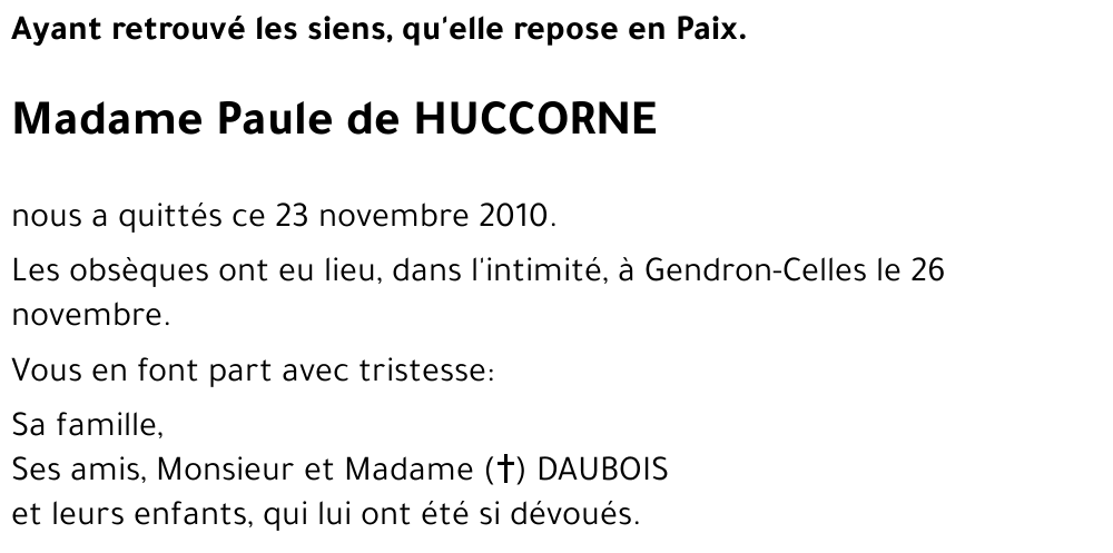 Paule de HUCCORNE