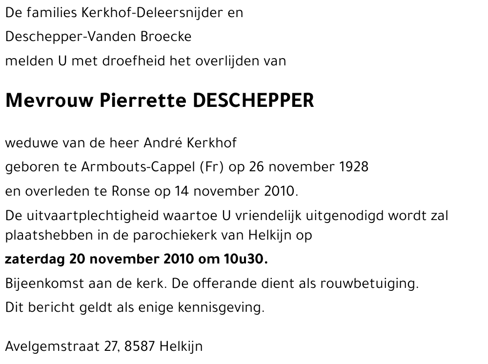 Pierrette DESCHEPPER