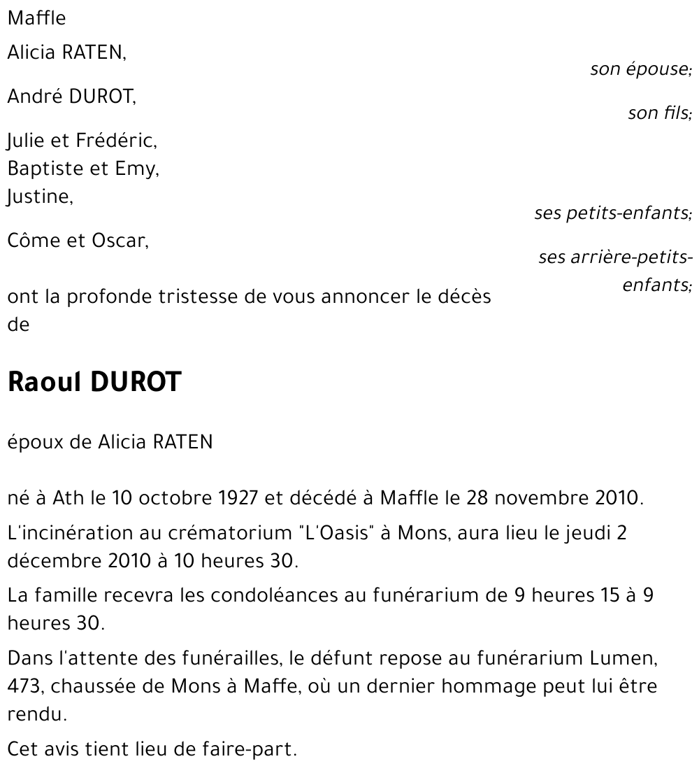 Raoul DUROT