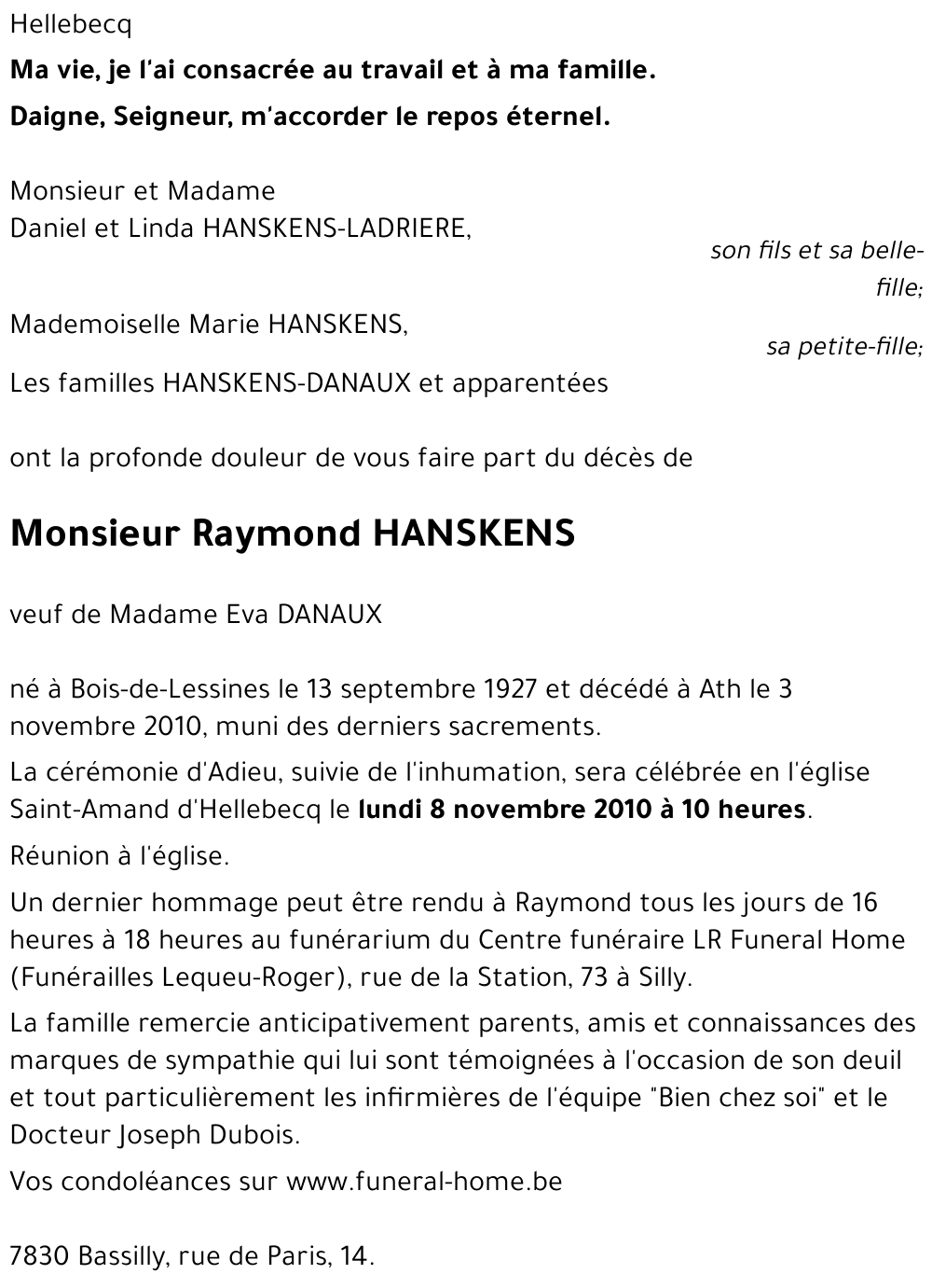 Raymond HANSKENS