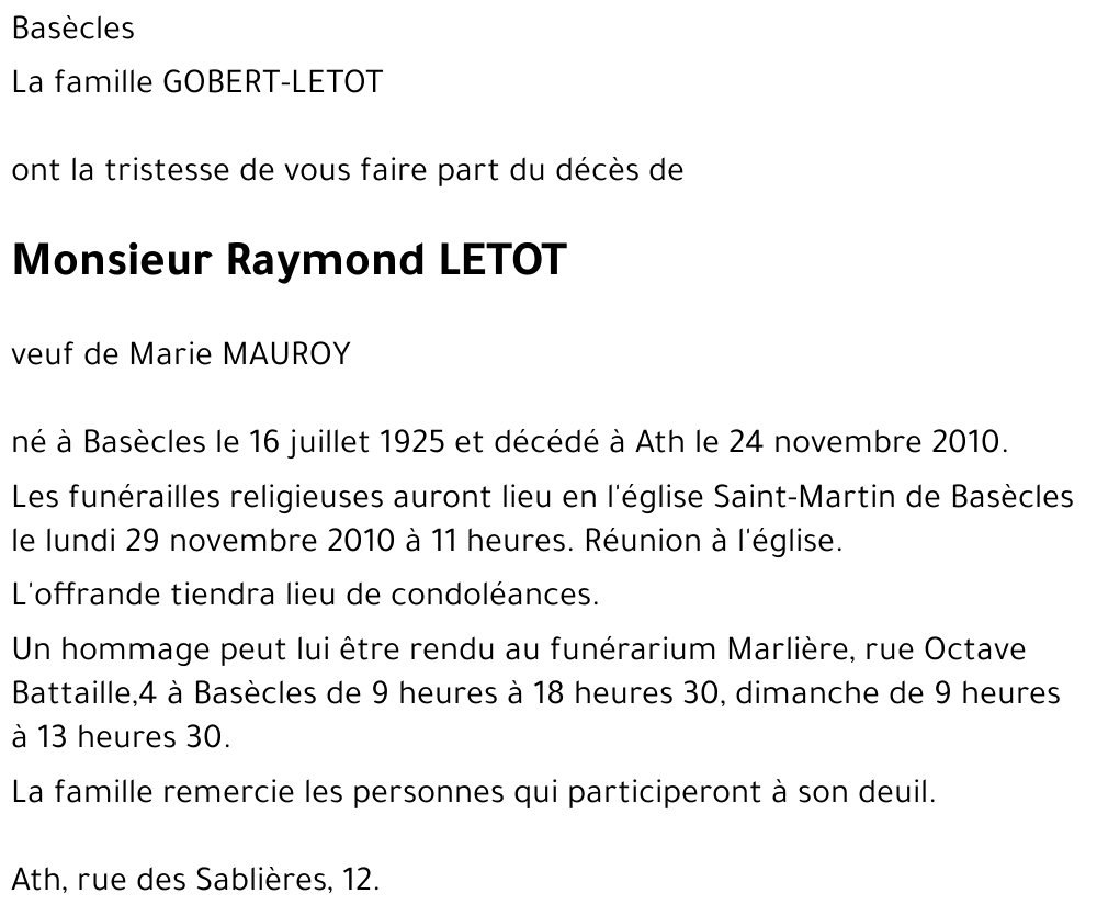 Raymond LETOT