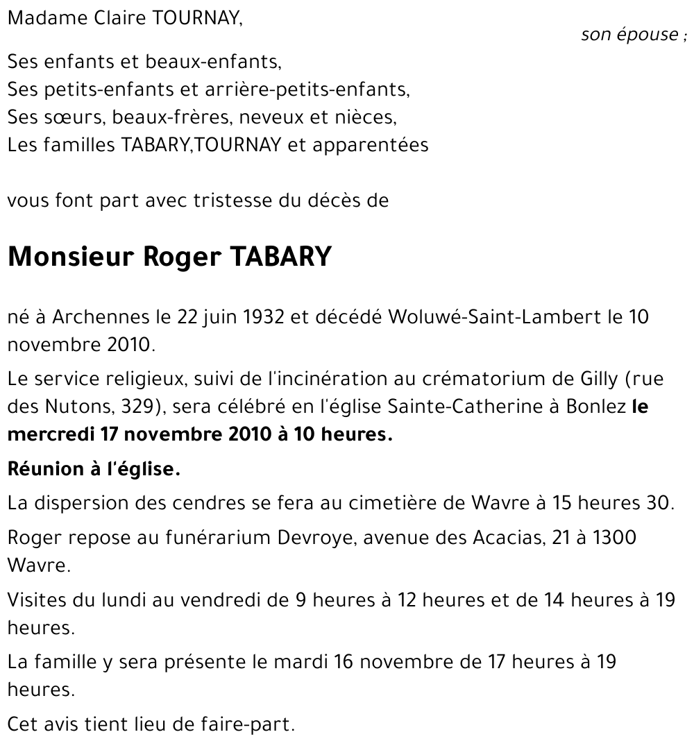 Roger TABARY