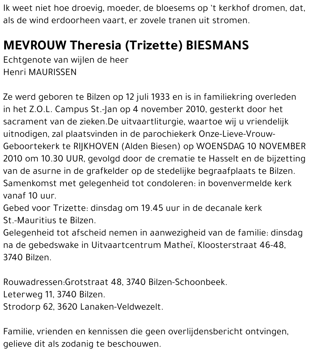 Theresia BIESMANS
